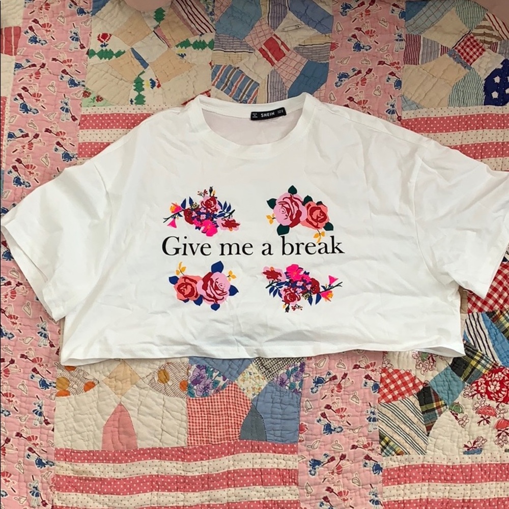White Crop Top Tee